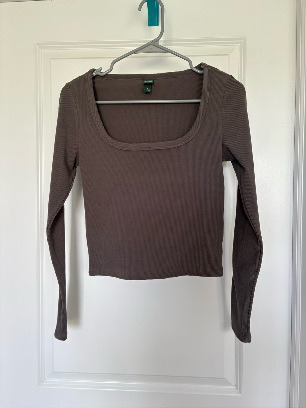 Wild Fable grey Long-Sleeve Square Neck Top